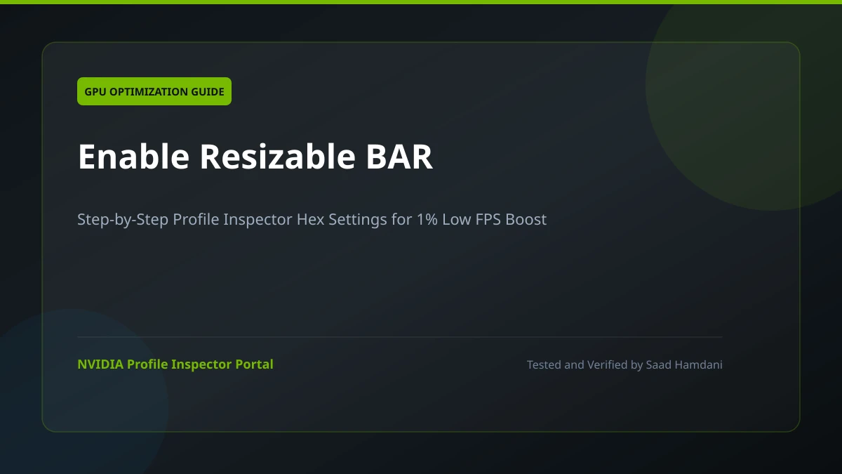 How to enable Resizable BAR using Nvidia Profile Inspector driver settings